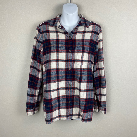 American Eagle Ahh-mazingly Soft Boyfriend Fit Plaid Flannel Shirt - Size Medium - Picture 1 of 7